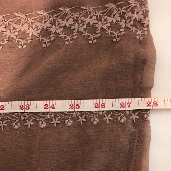 A DIP OF DARLING Victorian Blouse Dusty Rose Pink Embroidered 3/4 Sleeve SZ XL - Picture 13 of 14